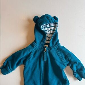 Hanna Andersson Blue Dinosaur Hoodie Sweatshirt